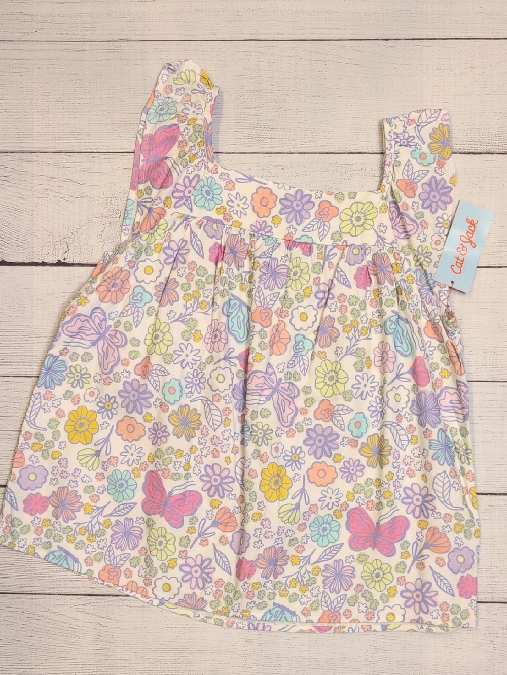Cat & Jack Pastel Floral Butterfly Dress in Pink, Purple, Yellow, Mint, Blue